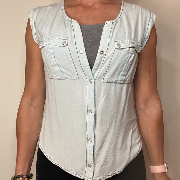 Soft Light Blue Jean Shirt - Picture 1 of 4